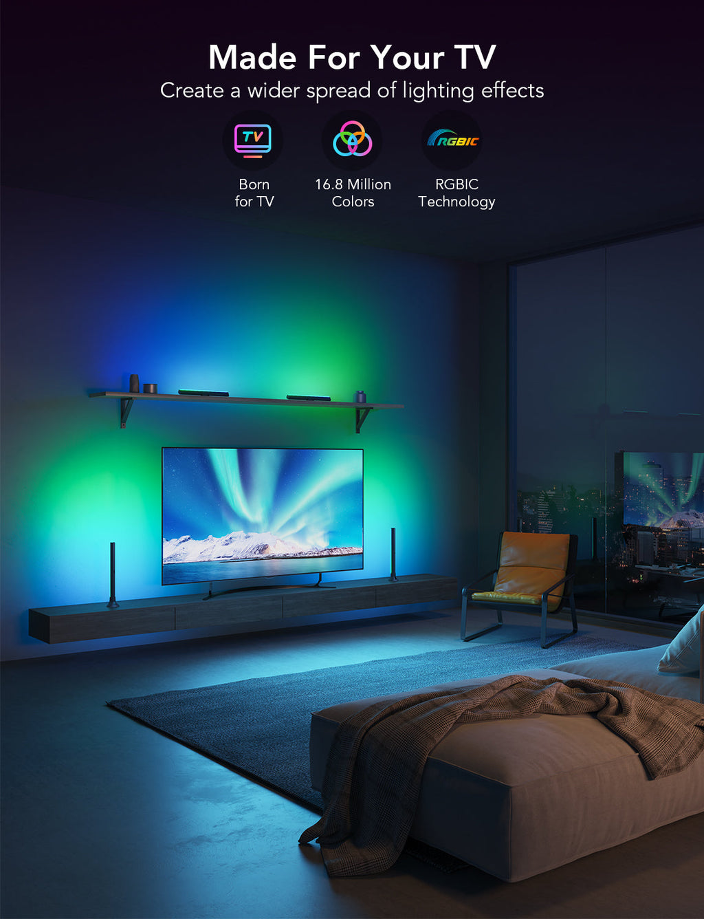 Govee RGBIC TV Light Bars for 45-70 inch TVs