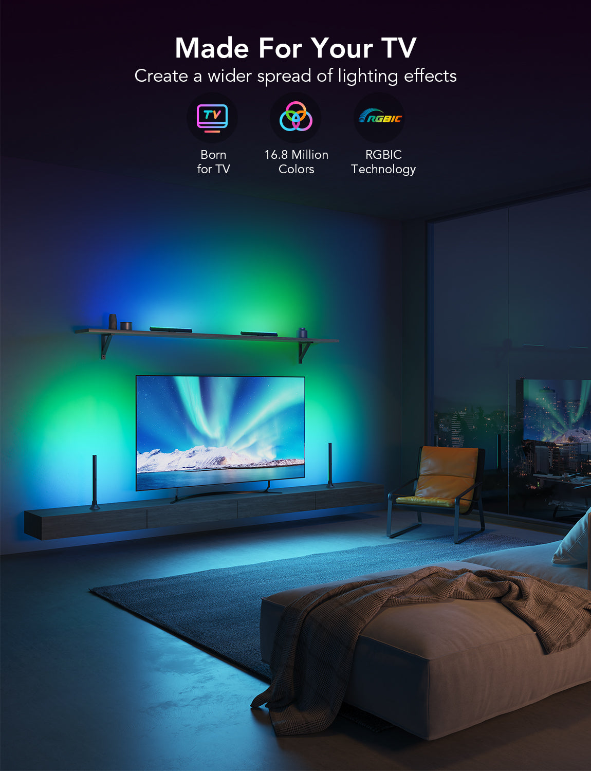 Govee RGBIC TV Light Bars for 45-70 inch TVs