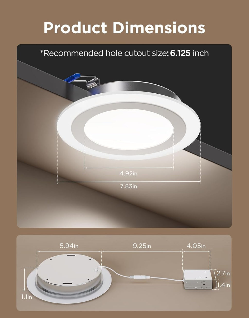 Govee 4/6 Inch Smart Recessed Lights Pro with Night Light