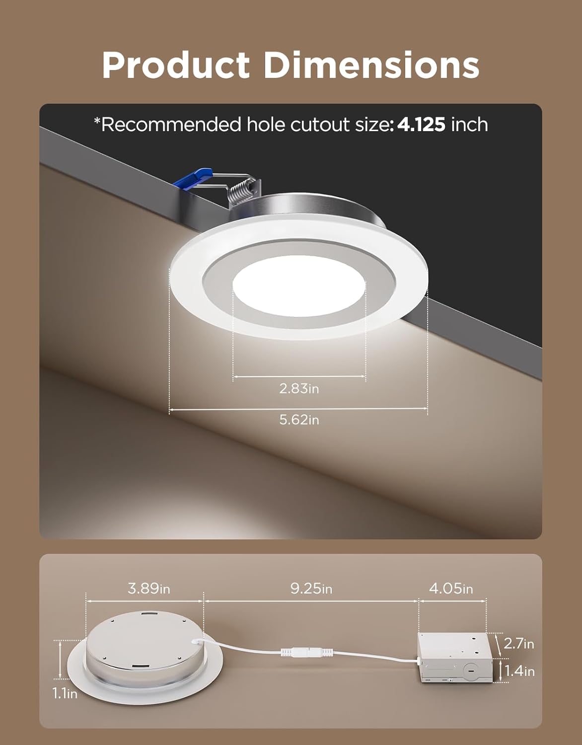 Govee 4/6 Inch Smart Recessed Lights Pro with Night Light