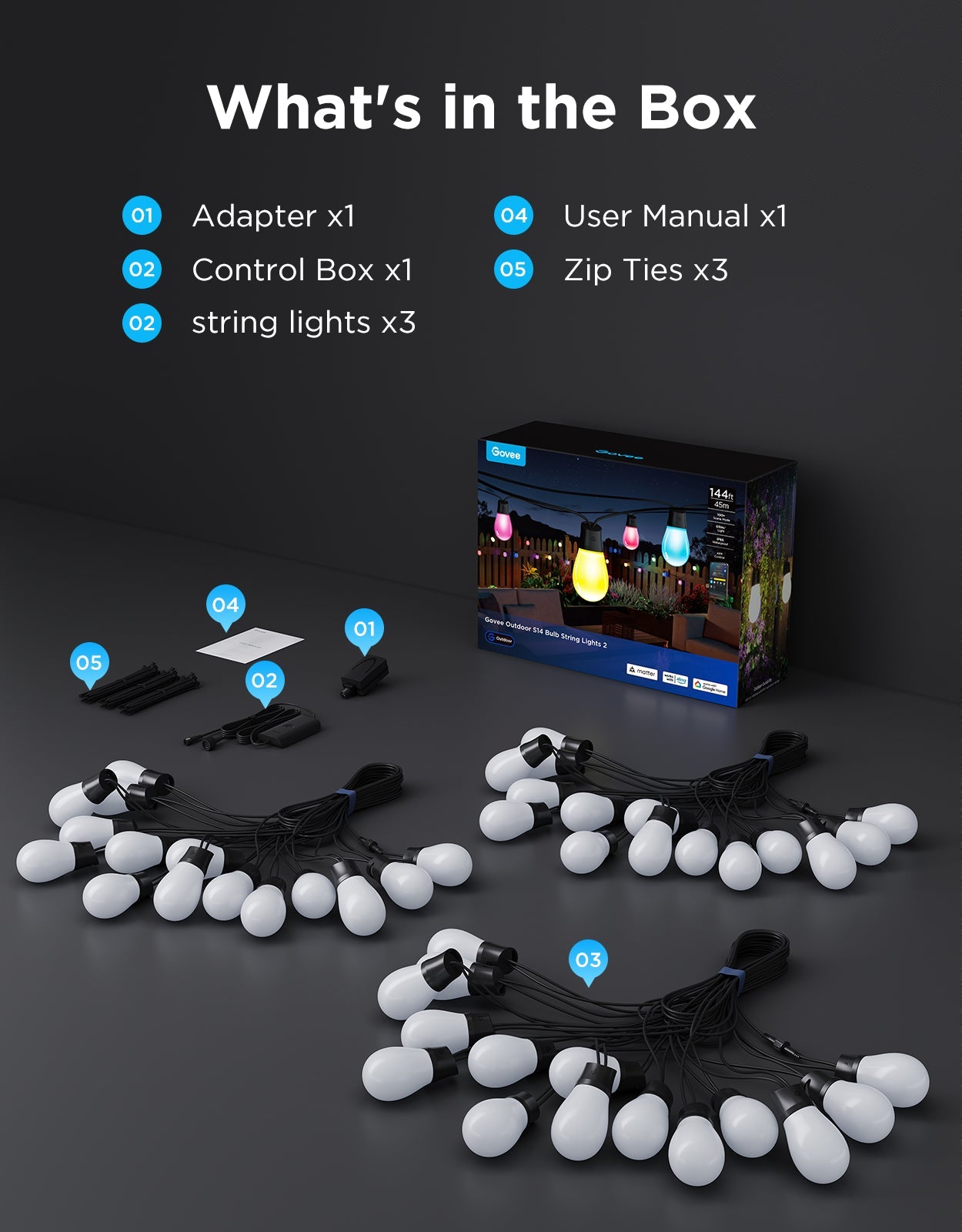 Govee Smart Outdoor S14 Bulb String Lights 2