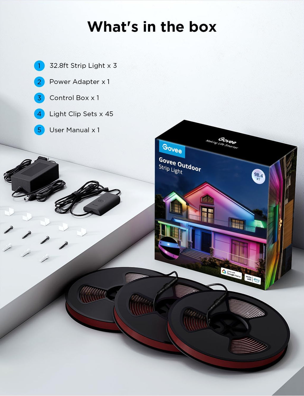 Govee Wi-Fi RGBIC Outdoor Strip Lights