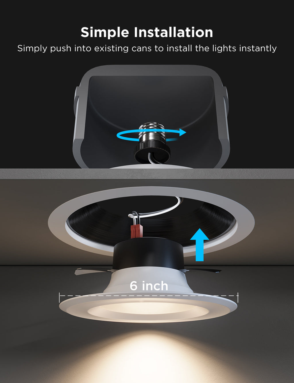 Govee 6-Inch Smart Retrofit Recessed Can Lights