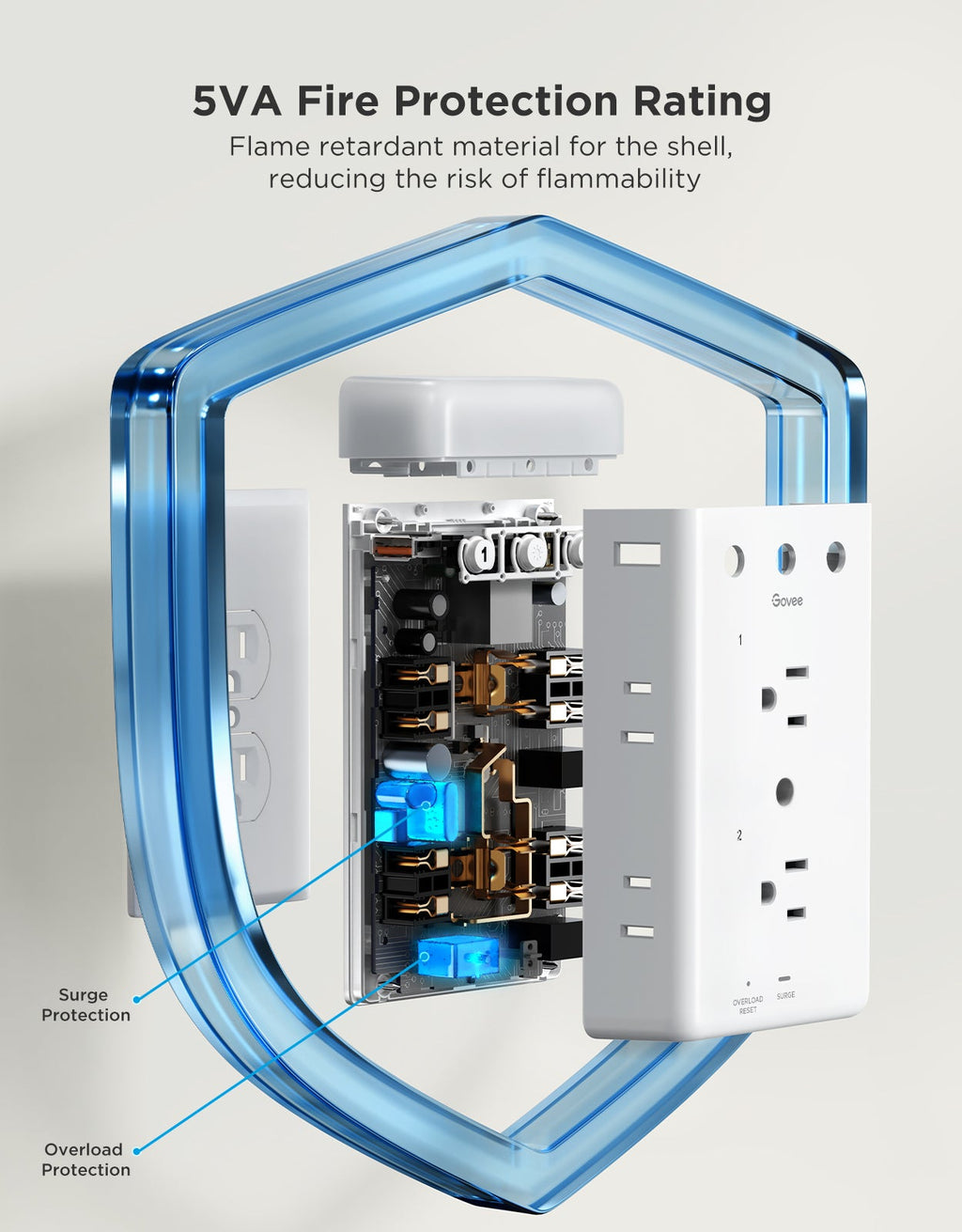 Govee Smart Plug Outlet Extender With Night Light