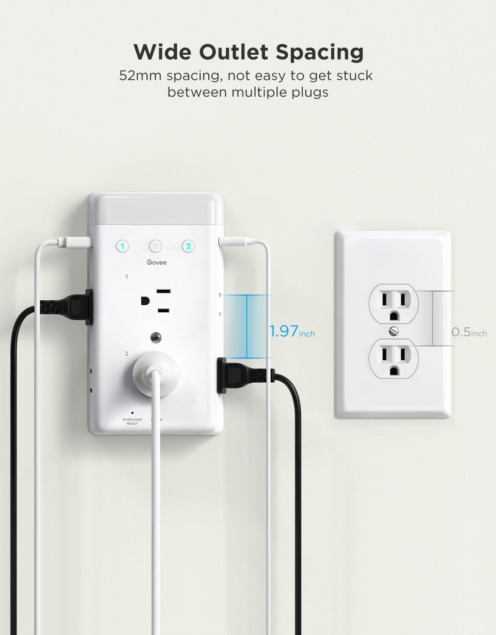 Govee Smart Plug Outlet Extender With Night Light