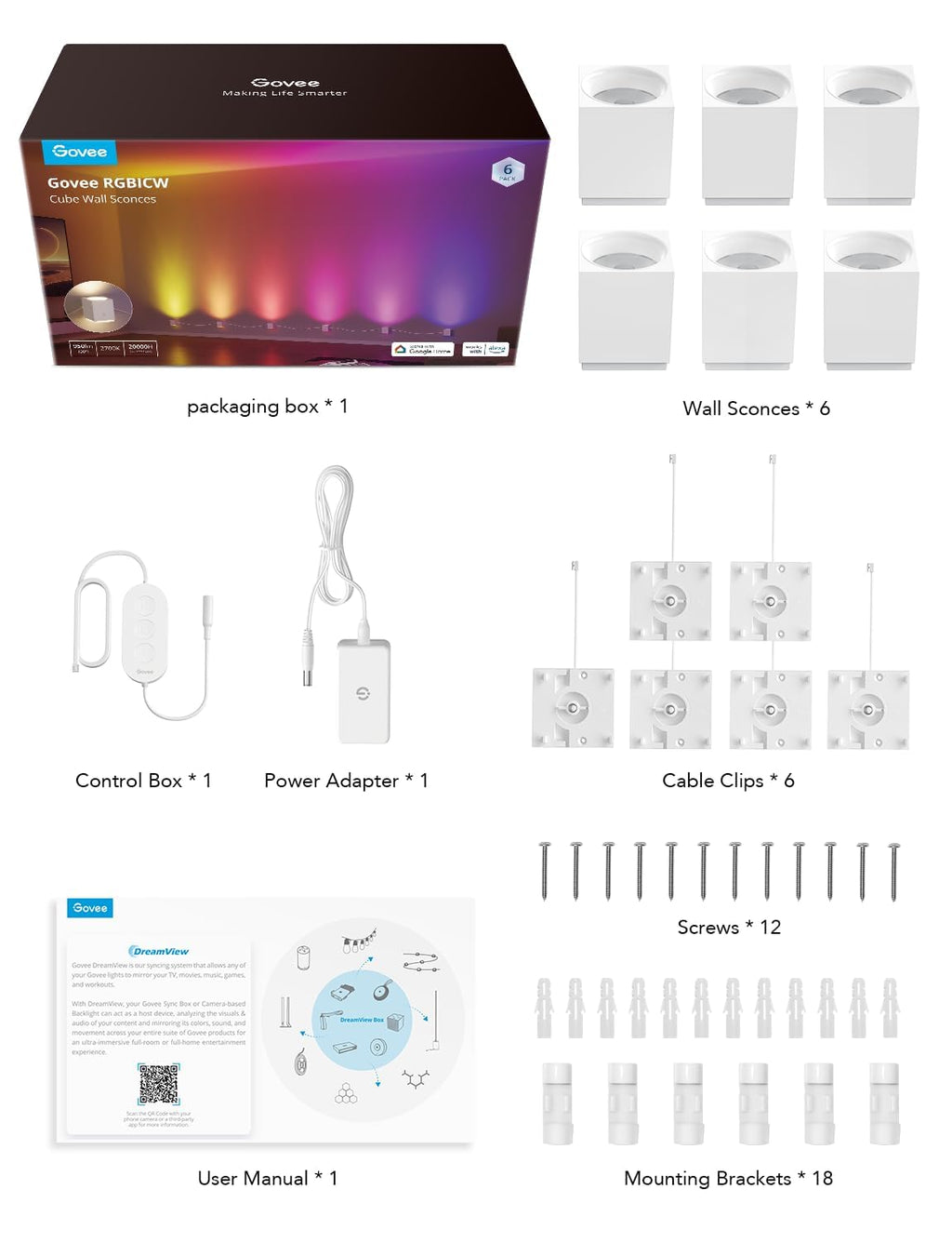 Govee RGBIC Cube Wall Sconces